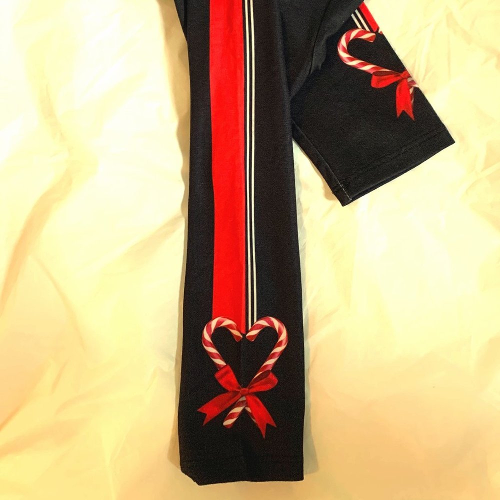 TRULY ME 2T Black Leggings Red/white & candy-canes